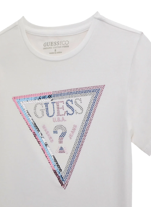 Guess - Silver/Pink White Logo Top