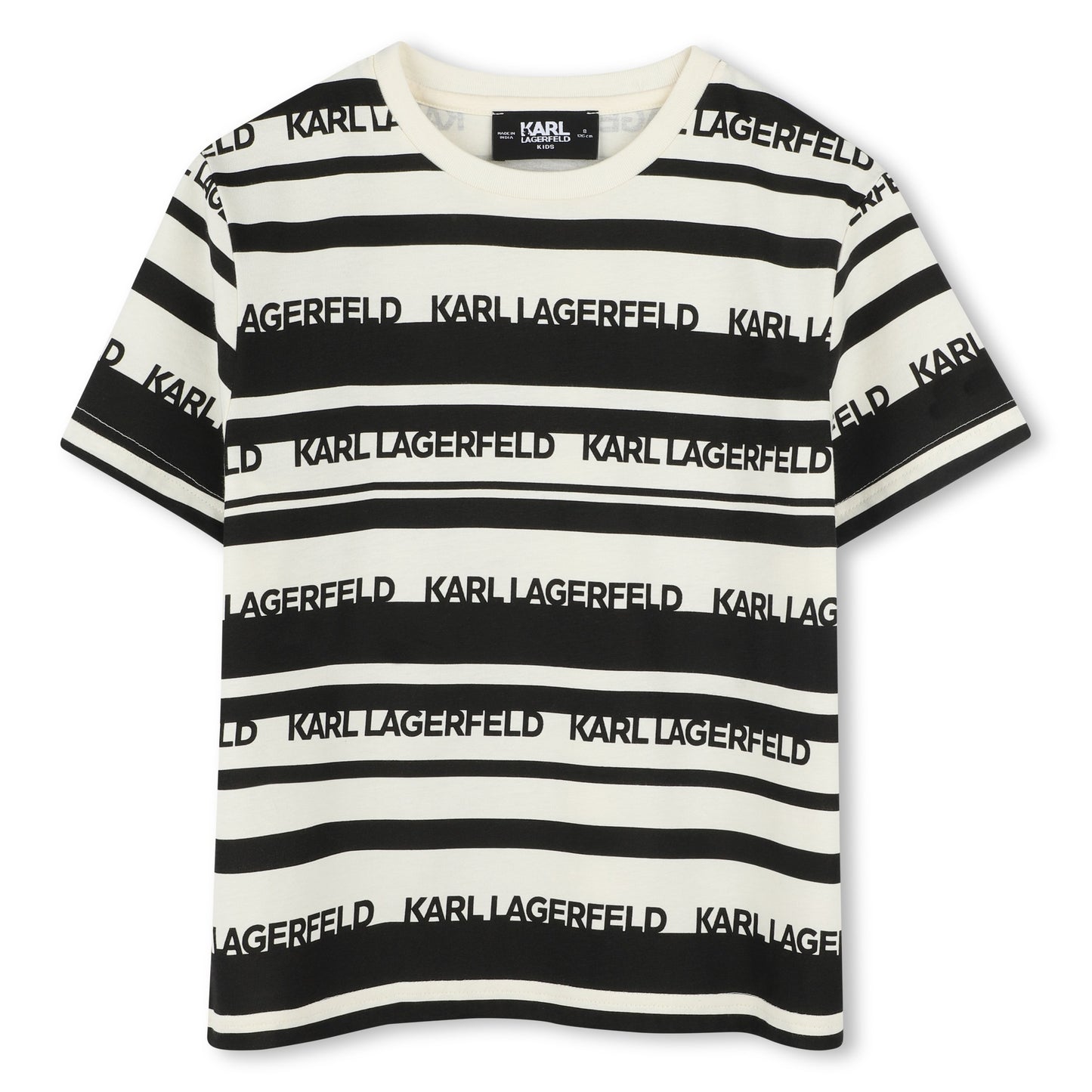 KARL LAGERFELD - Black & Beige Logo Top