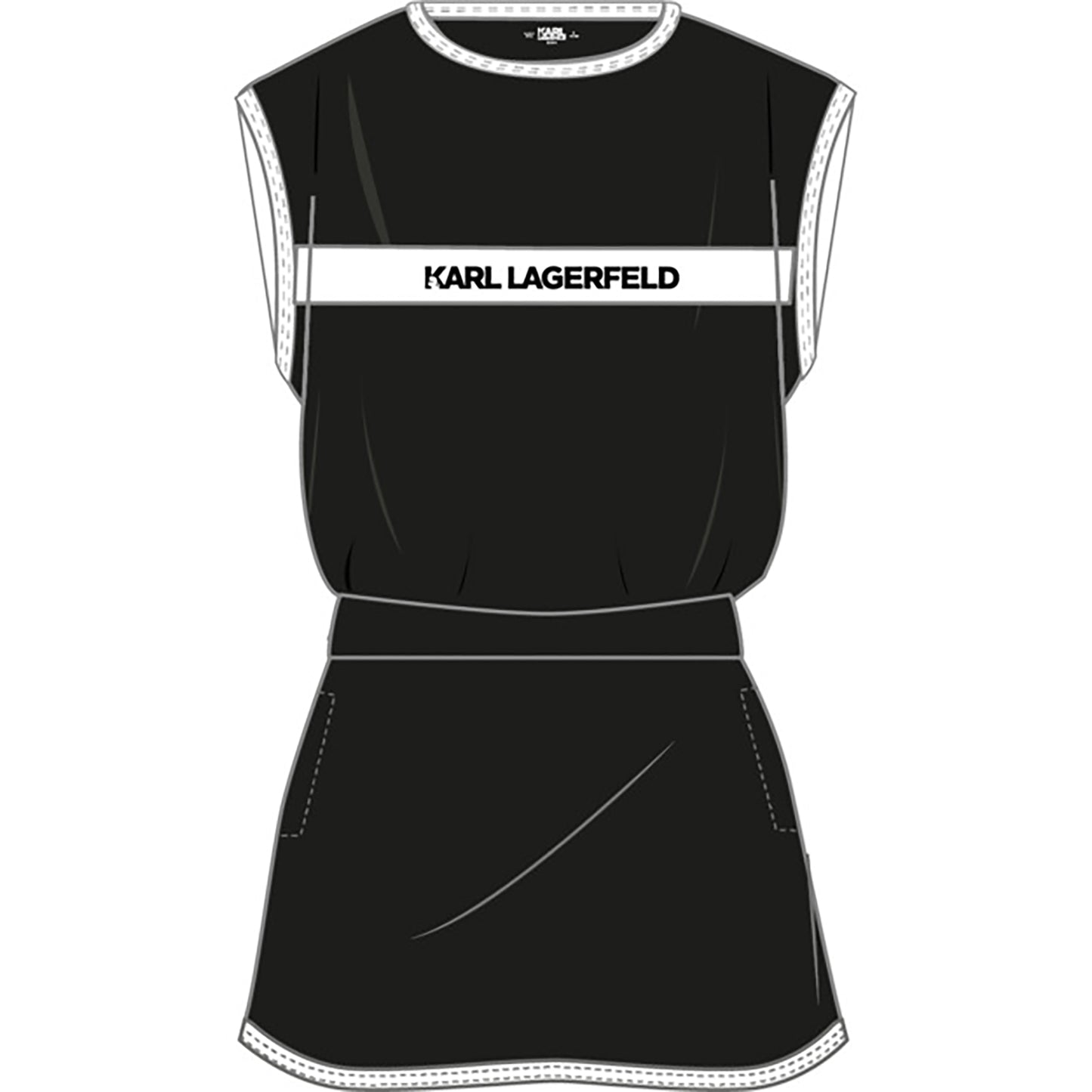 KARL LAGERFELD - Black & White Cotton Dress
