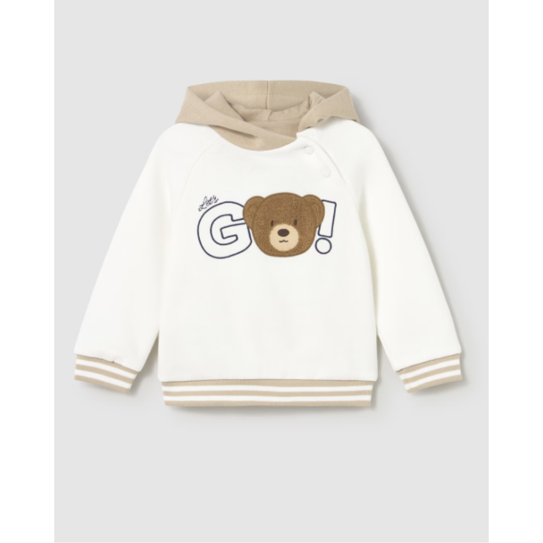 Mayoral - Baby Boys Bear White Hoodie
