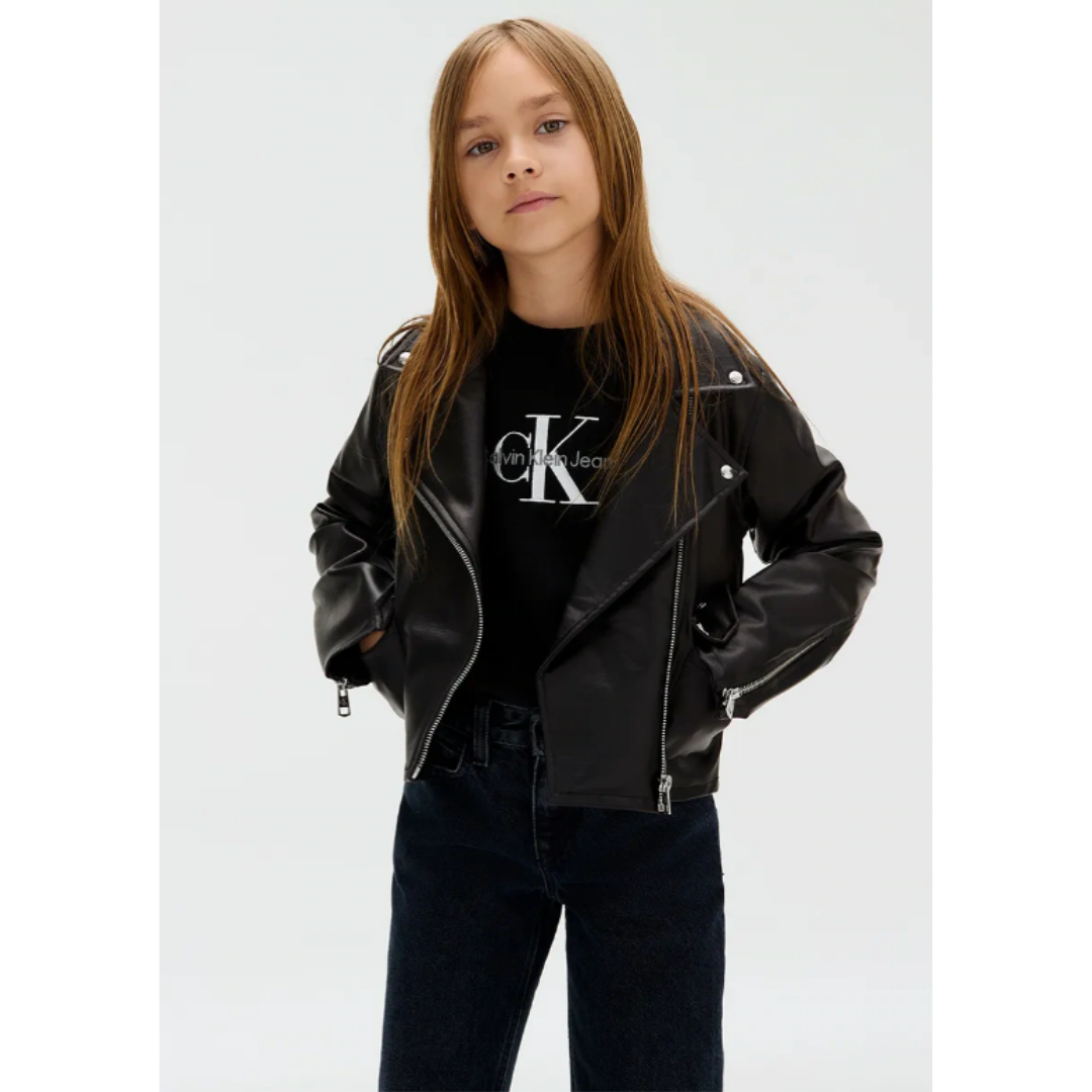 Calvin Klein - Black Leather Shiny Jacket