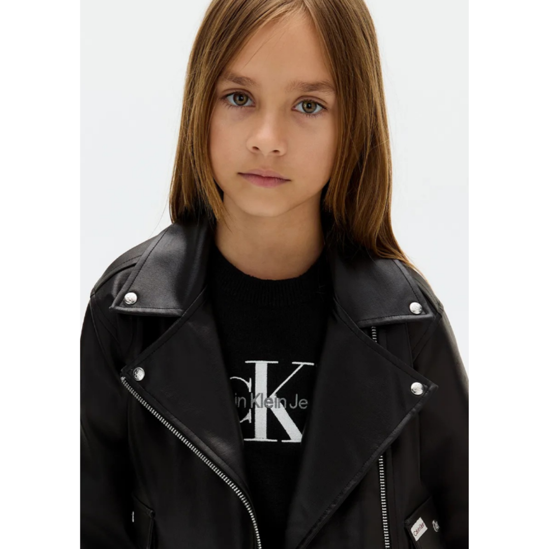 Calvin Klein - Black Leather Shiny Jacket