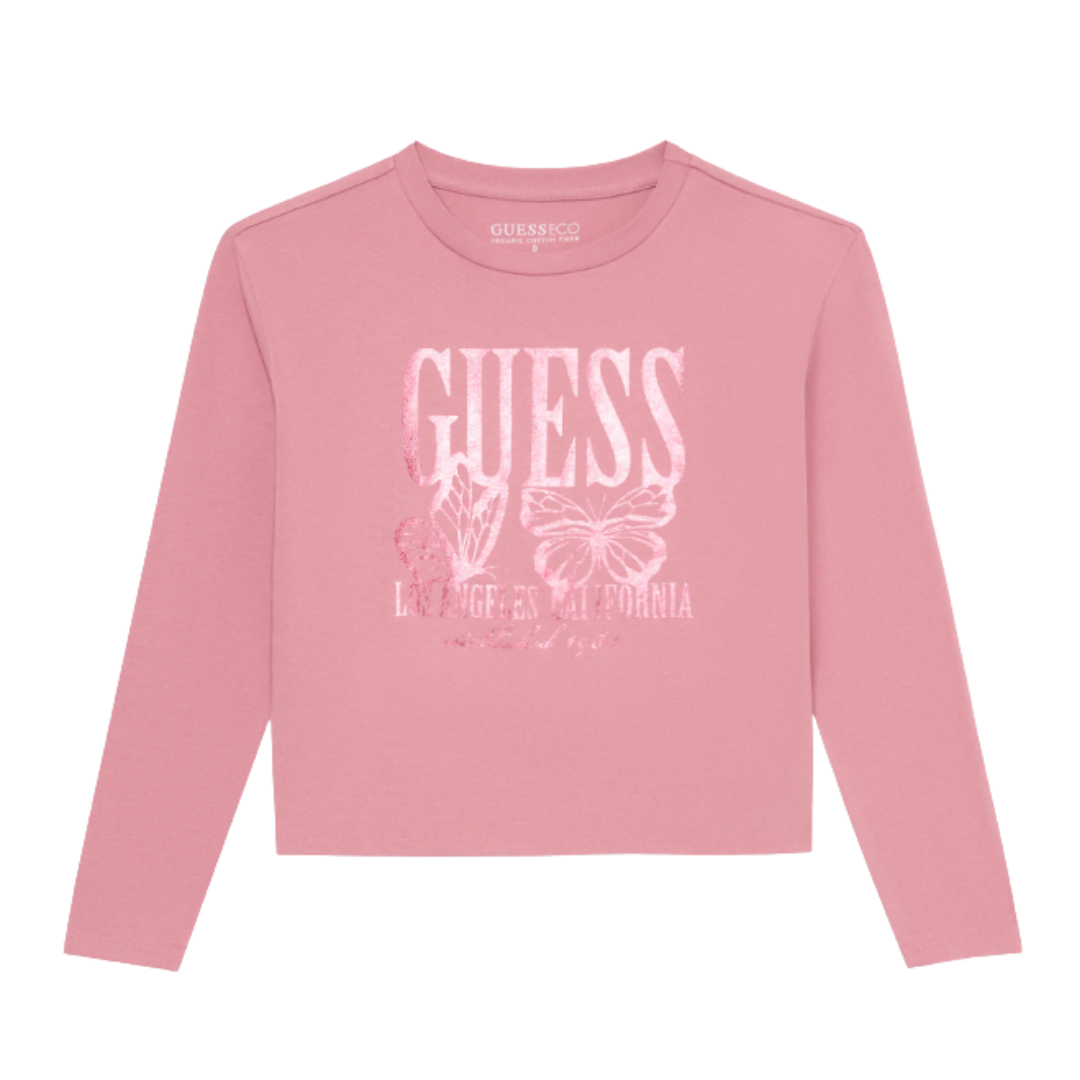 Guess - Pink with Metallic Butterflies Top
