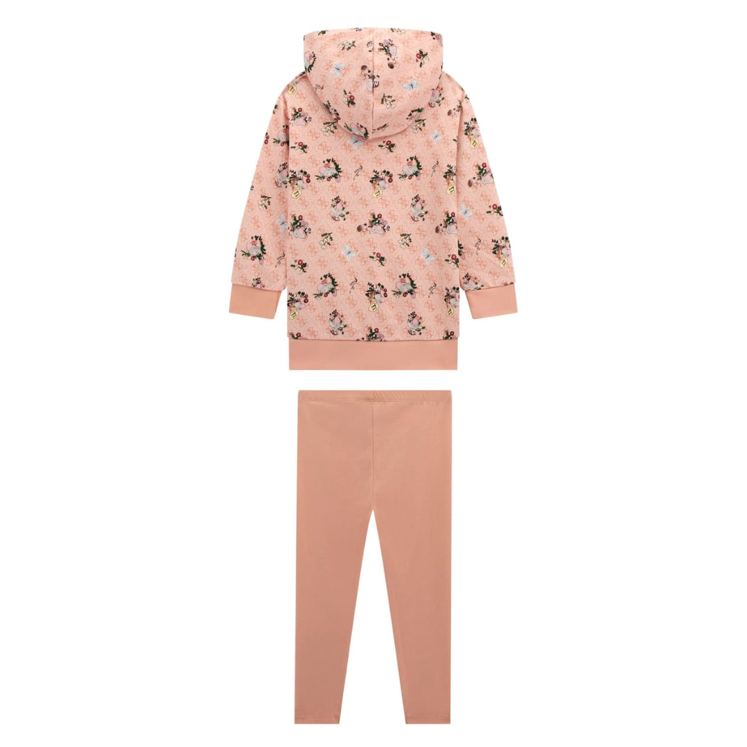 Guess - Peach Logo Prints Hoodie & Legging