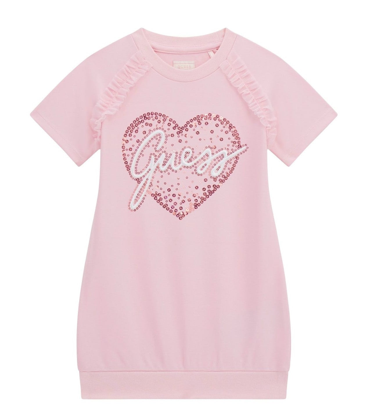 Guess - Pink Cotton Dress With a Hearty
