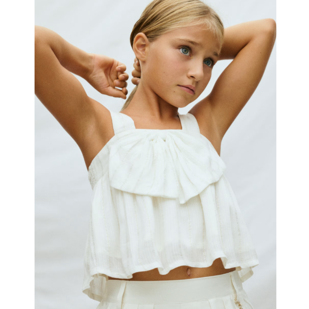 Mayoral - White Bow Set with Skort