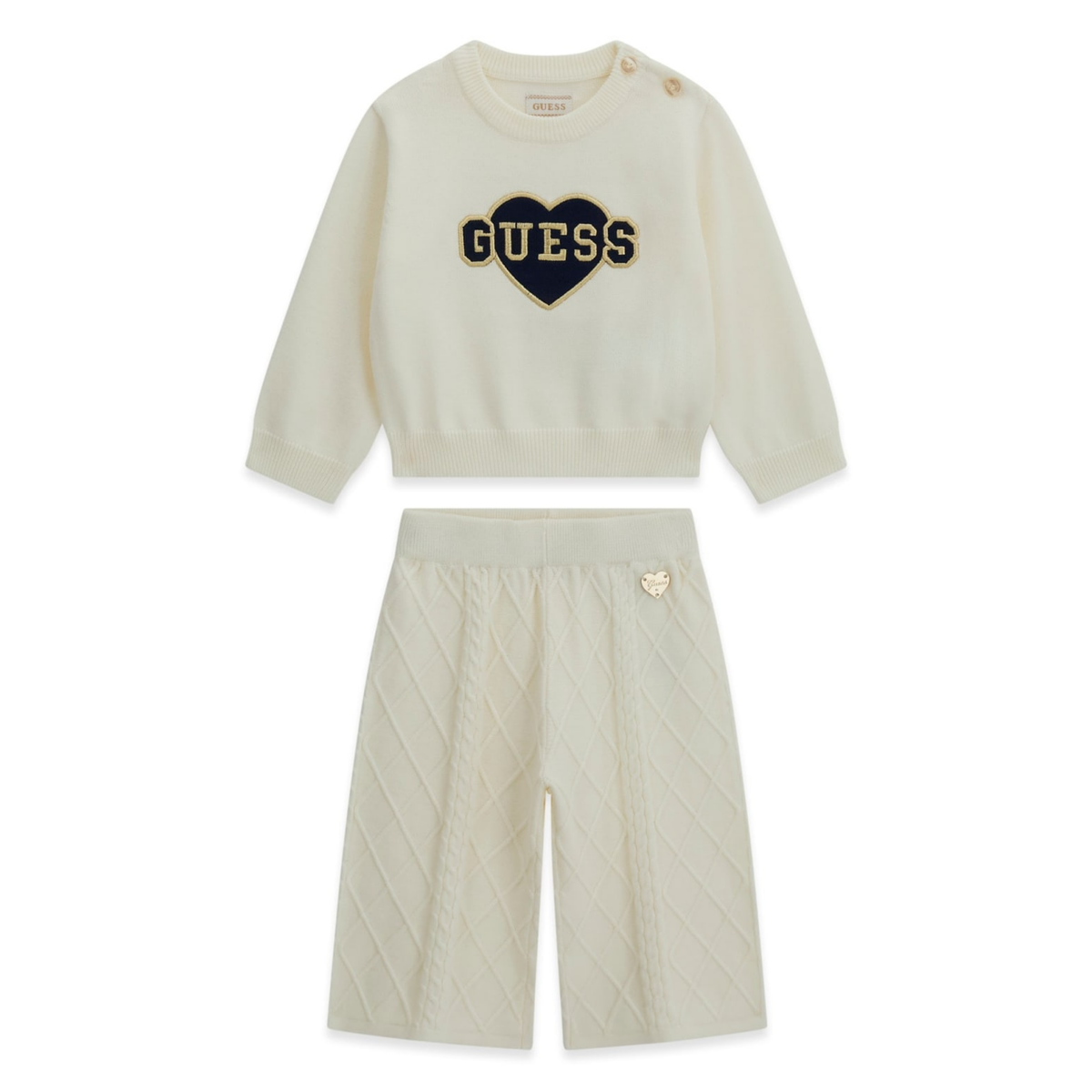 Guess - Ivory Knitted Baby Girls Set