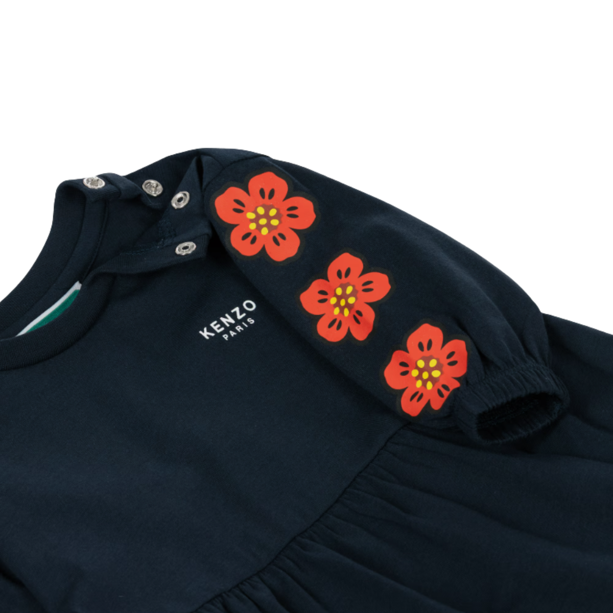 KENZO - Blue Cotton Flowery Dress