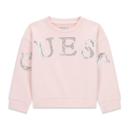 Guess - Pink Basic Silver Logo Sweatshirt