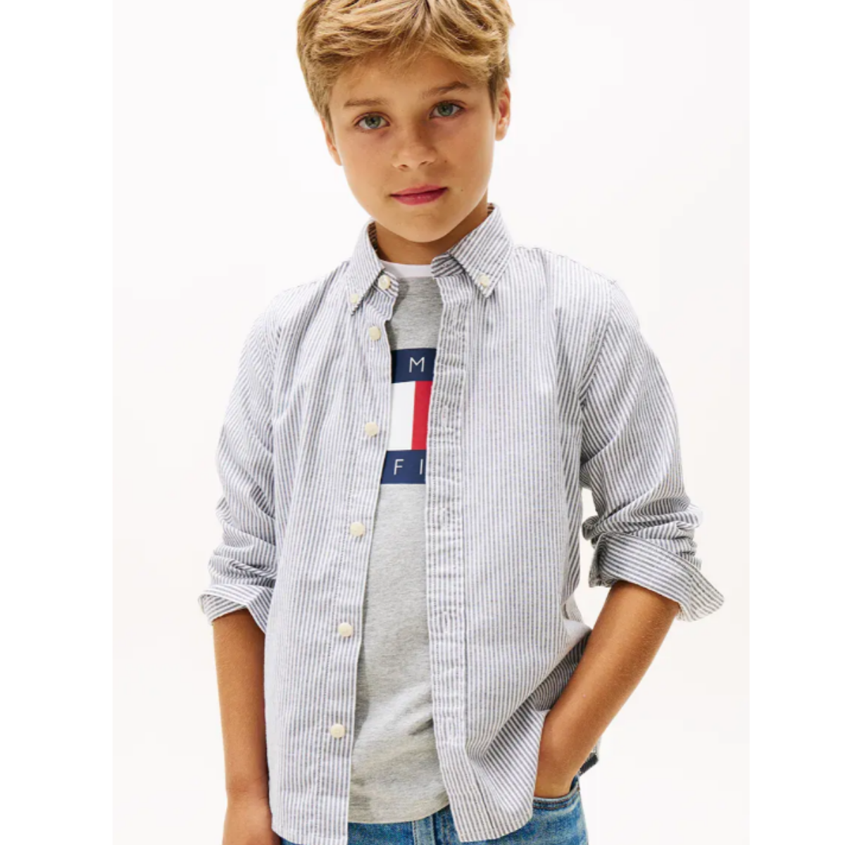 Tommy Hilfiger - Flex Ithaca Navy Blue Stripes Shirt