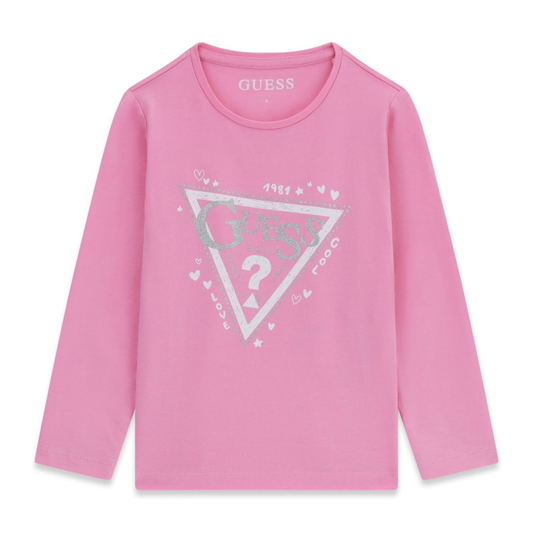 Guess - Pink Logo Girly Top
