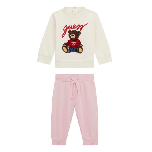 Guess - Girls Cotton Teddy Bear Baby Tracksuit