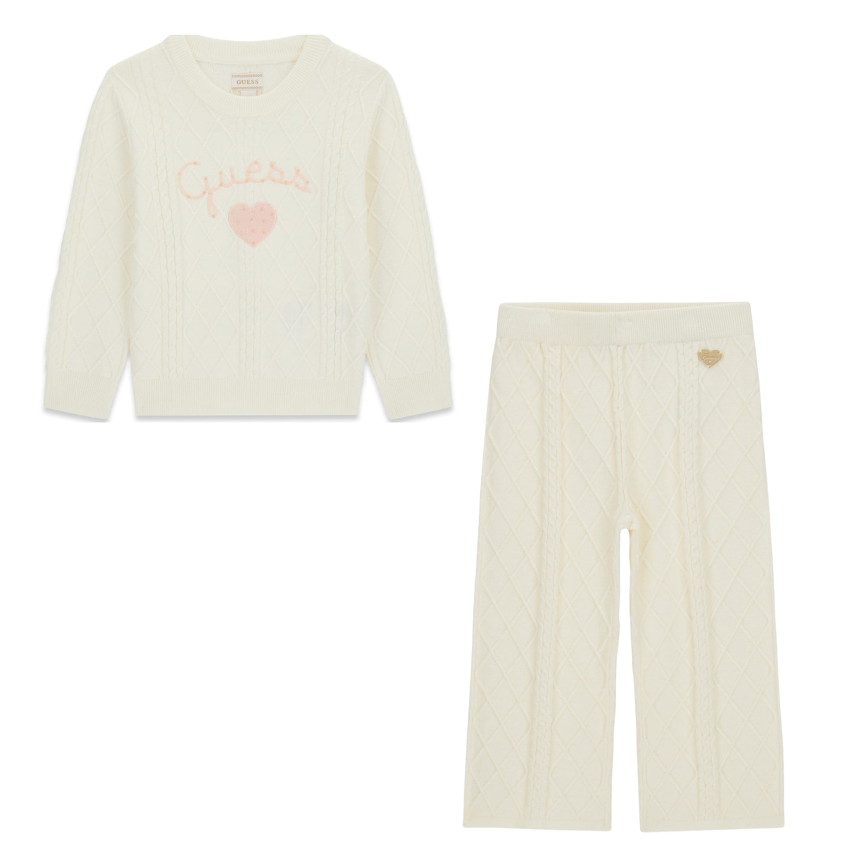 Guess - Ivory Knitted with Heart Set