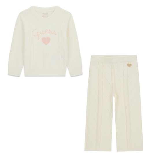 Guess - Ivory Knitted with Heart Set