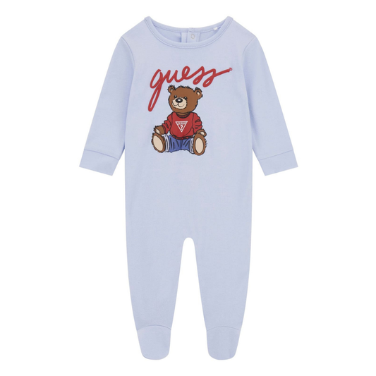Guess - Light Blue Cotton Baby grow with Teddy Bear Mascot