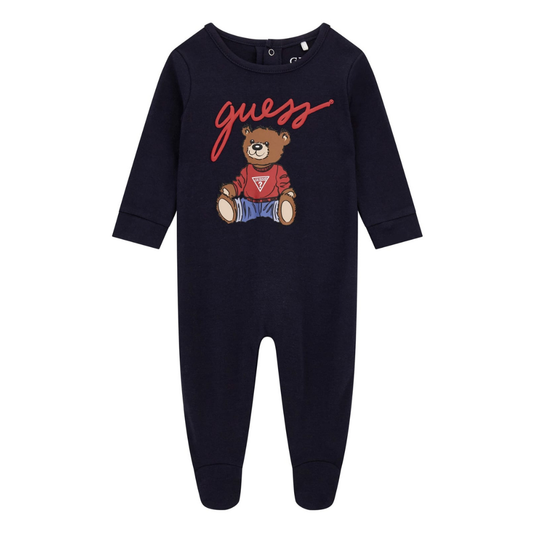 Guess - Navy Blue Cotton Baby grow with Teddy Bear Mascot