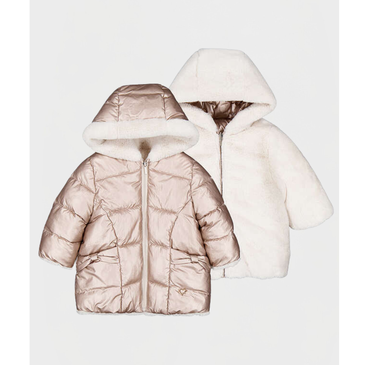 Mayoral - Two Sided Pink Ivory Coat