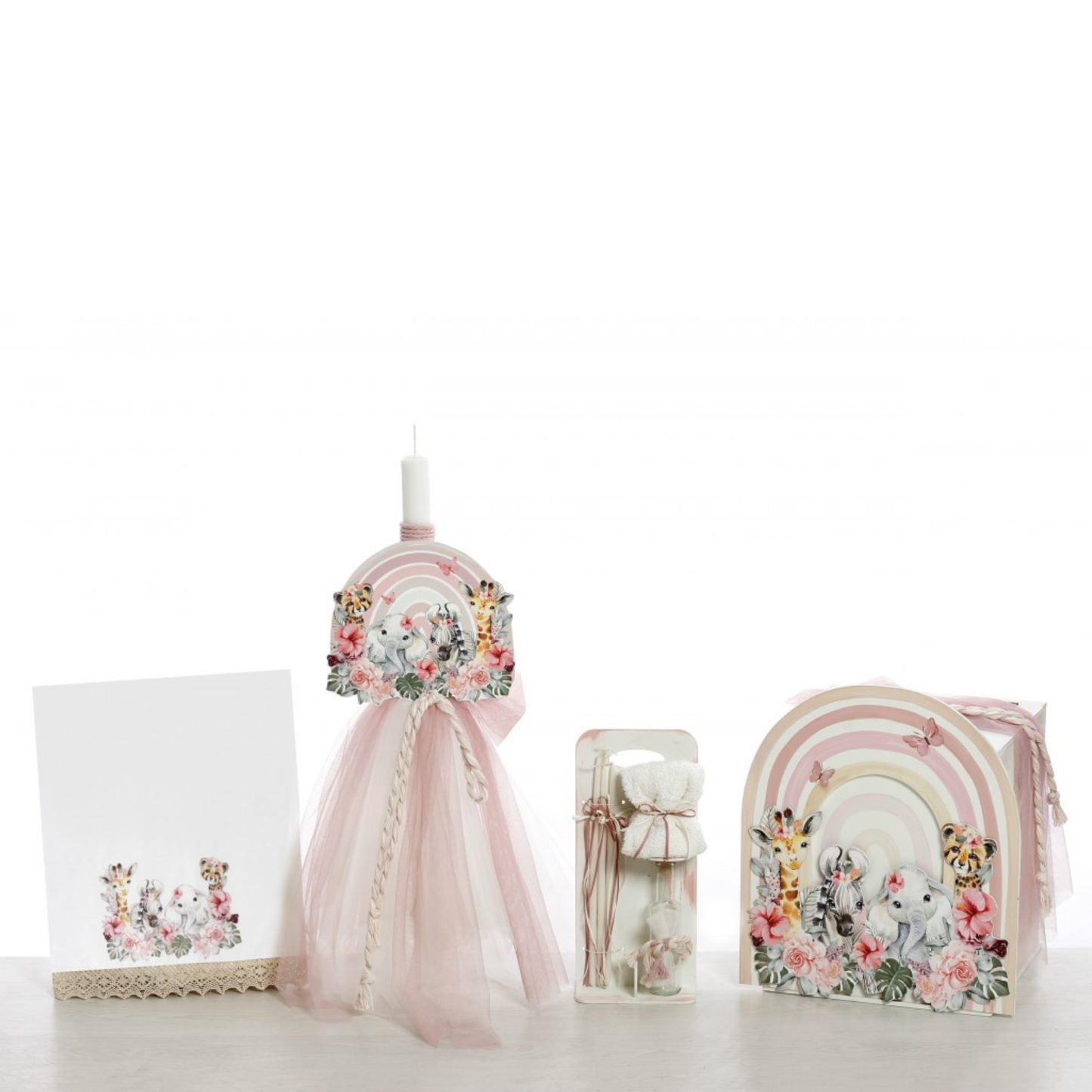 Έτοιμο Πακέτο Βάπτισης - Ουράνιο Τόξο Ζωάκια (2401)