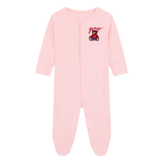 Guess - Pink Cotton Baby Grow with Hat