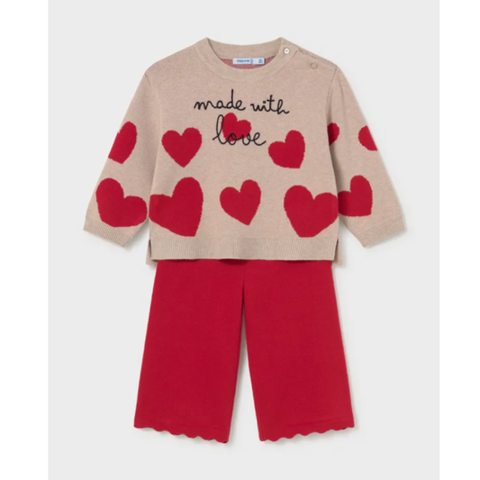 Mayoral - Knitted Red Love Set