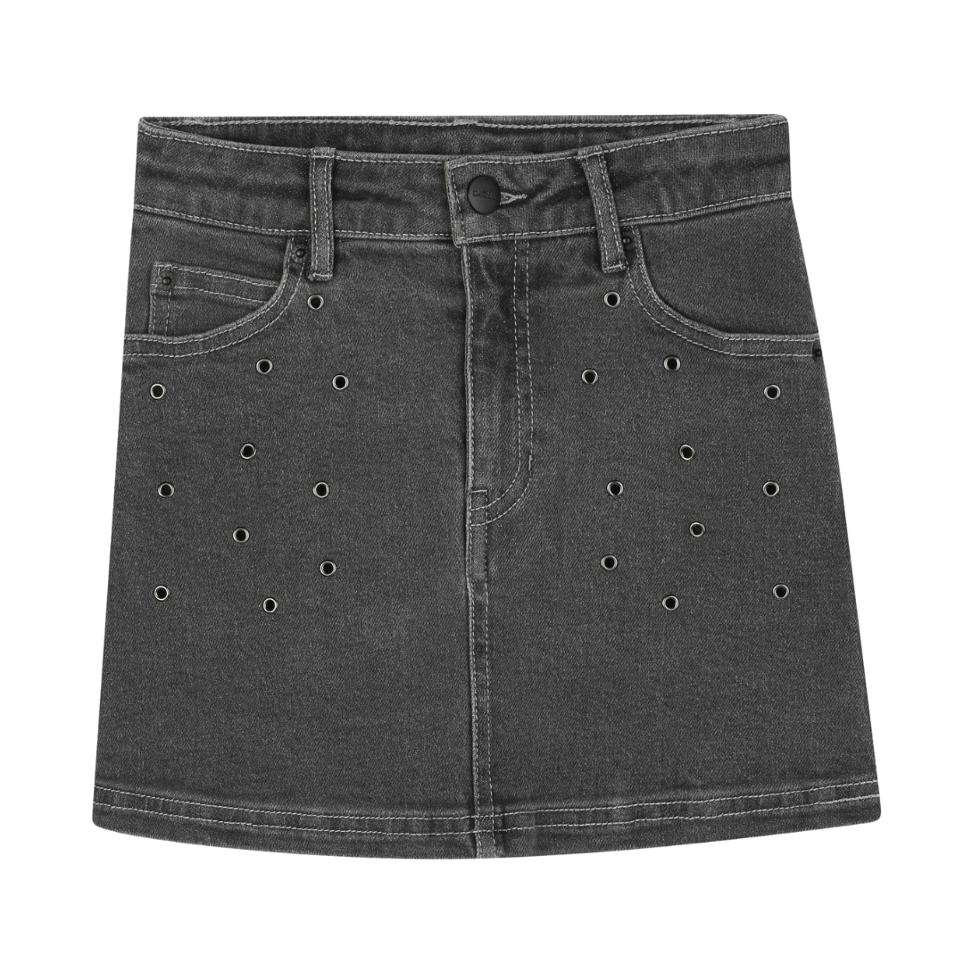 DKNY - Girls Black Washed Denim Skirt