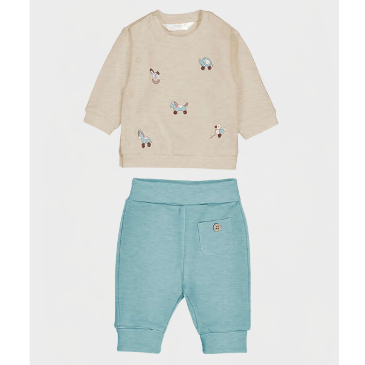 Mayoral - Mint & Beige Babies Cotton Set