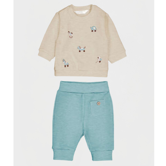 Mayoral - Mint & Beige Babies Cotton Set