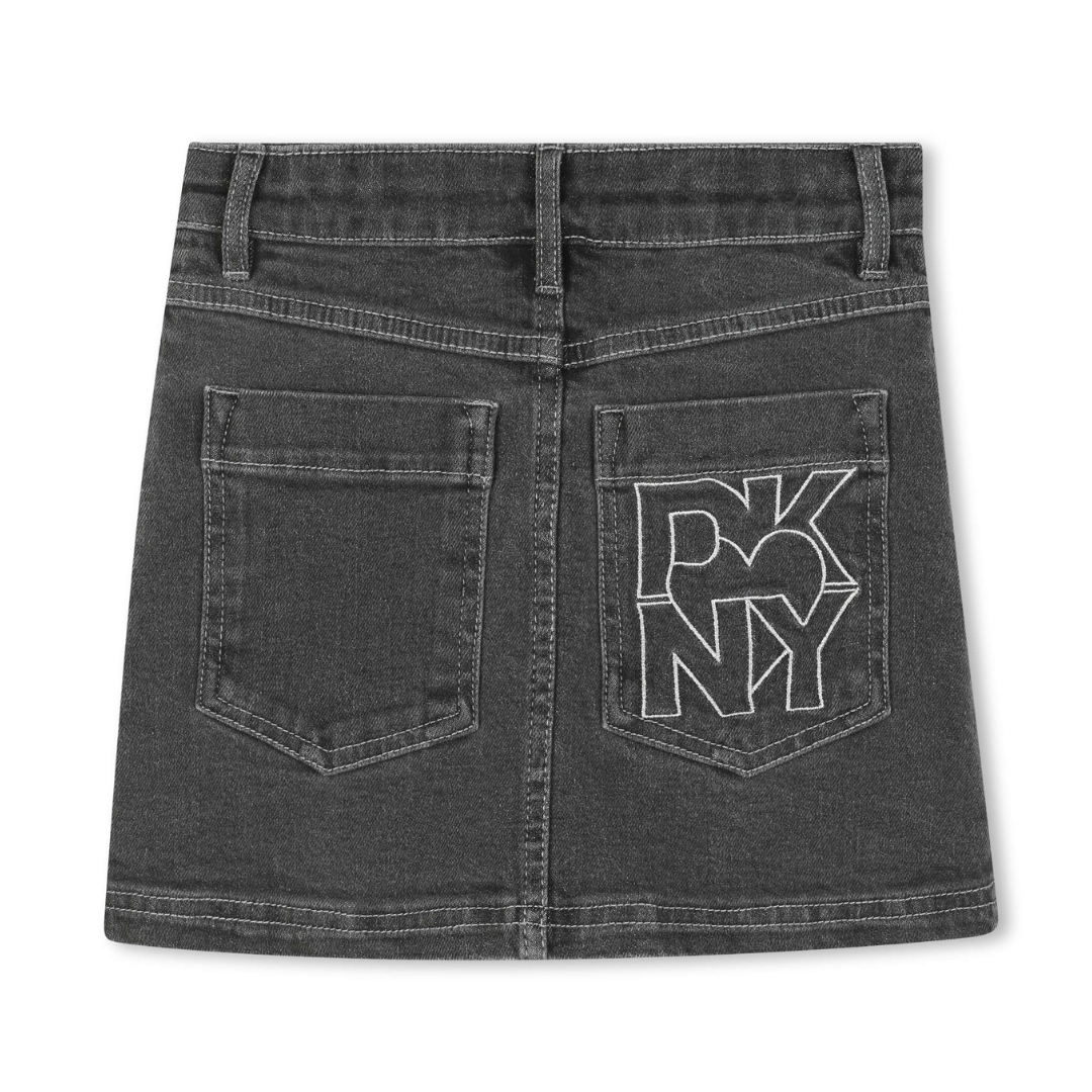 DKNY - Girls Black Washed Denim Skirt