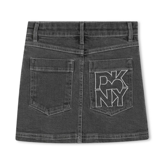 DKNY - Girls Black Washed Denim Skirt