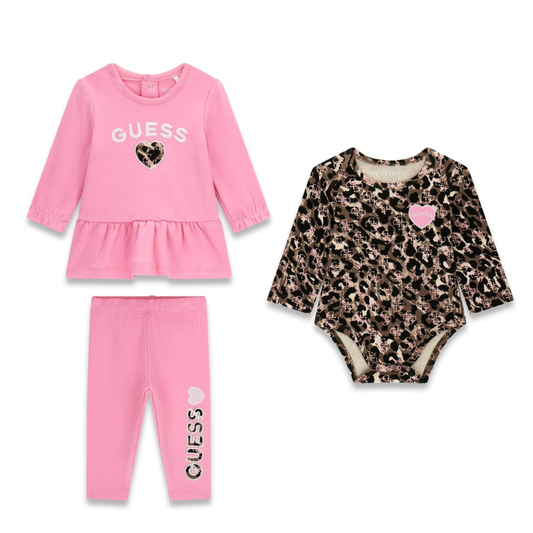 Guess - Leopard Baby Girls 3-Pieces Set