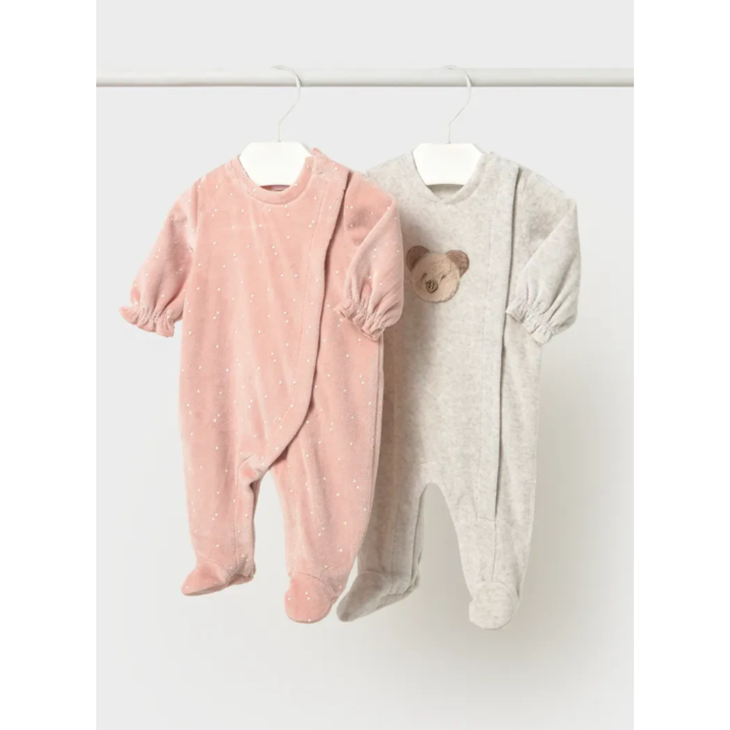 Mayoral - Girls Pink Velvet Romper
