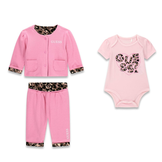 Guess - Pink Baby Girls 3-Pieces Set