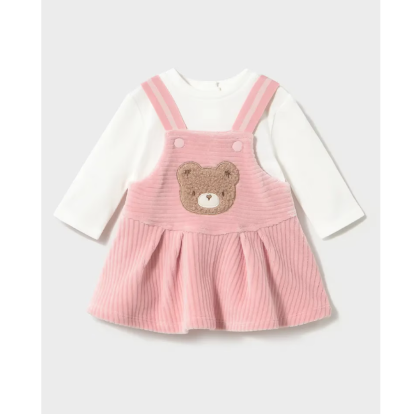 Mayoral - Pink Girls Velvet Bear Dress