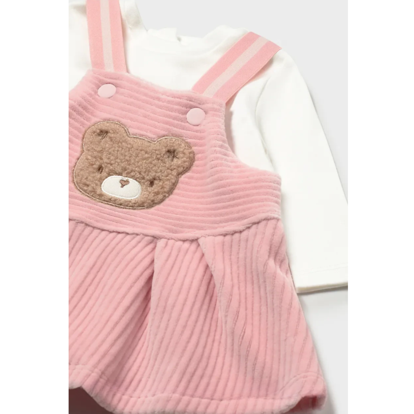 Mayoral - Pink Girls Velvet Bear Dress