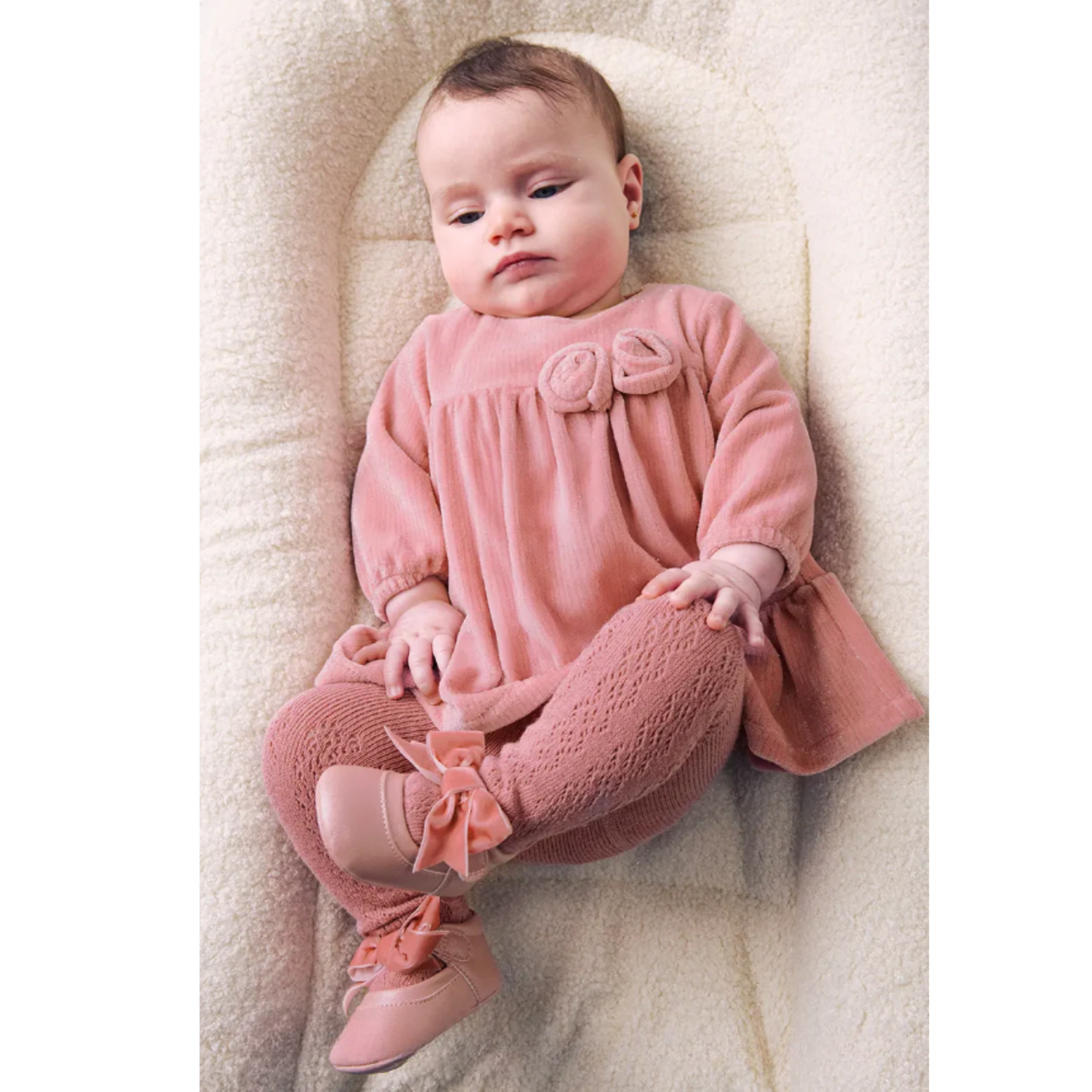 Mayoral - Pink Girls Velvet Formal Dress