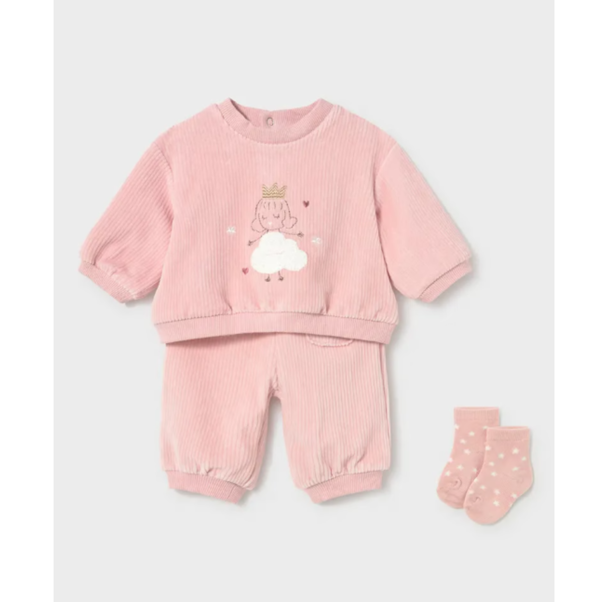 Mayoral - Baby Girls Pink Velvet Set