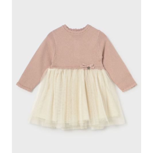 Mayoral - Classic Ivory Tulle Pink Dress