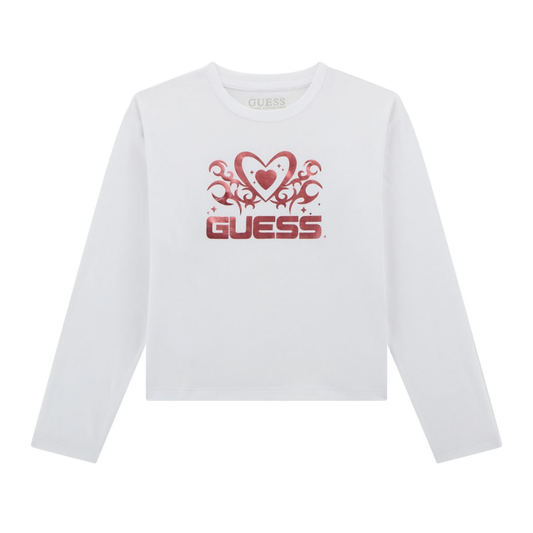 Guess - White with Red Details Top