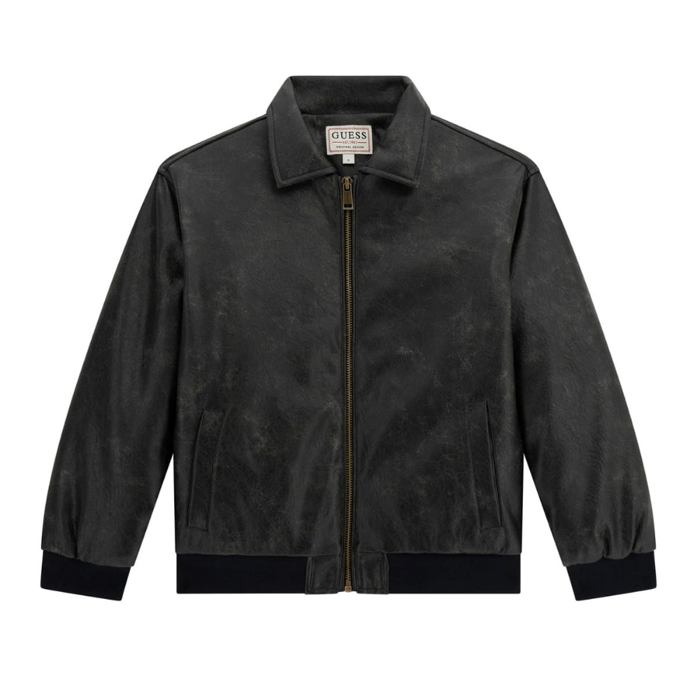 Guess - Leather Guess Black Jacket