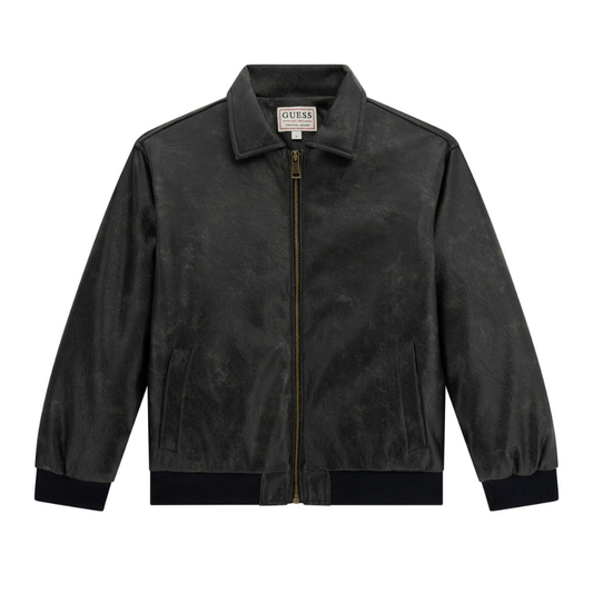 Guess - Leather Guess Black Jacket