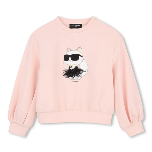 KARL LAGERFELD - Pink KARL Cat Sweatshirt