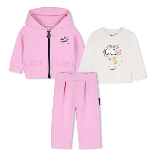 KARL LAGERFELD - Girls Pink KARL Tracksuit