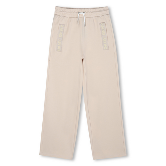 DKNY - Girls Beige Jersey Wide Leg Trouser