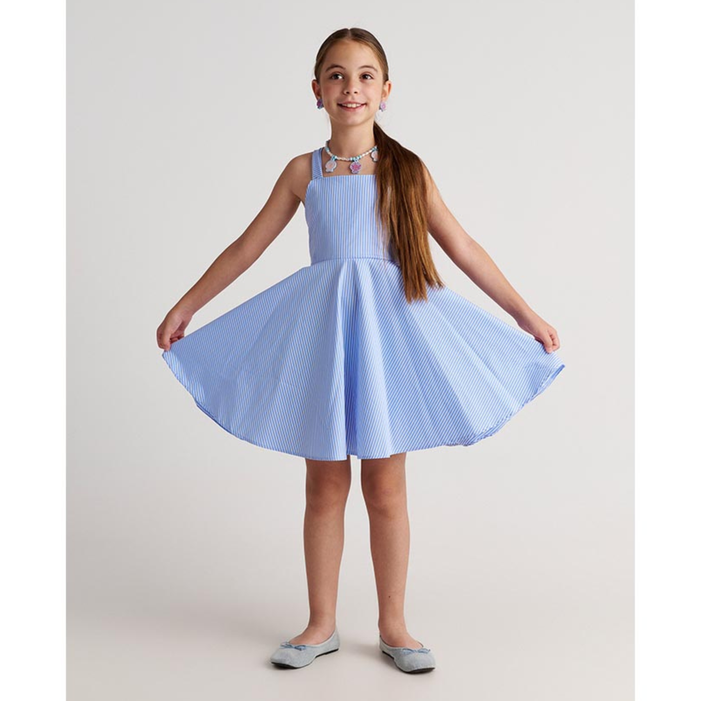 Two in a Castle - The Cool Shirt Striped Backless Bow Dress