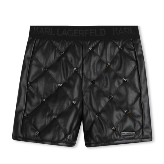 KARL LAGERFELD - Black Leather KARL Short