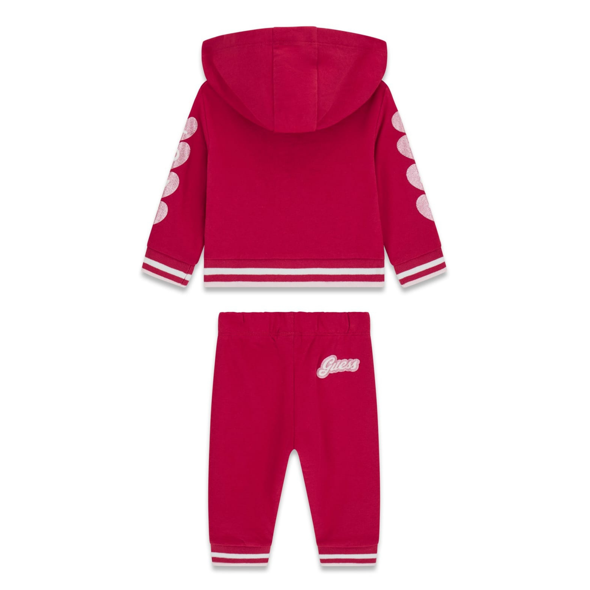 Guess - Dark Pink Hearts Cotton Tracksuit