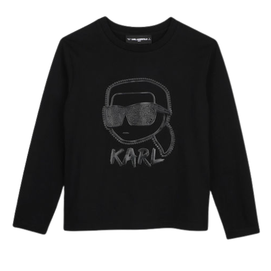 KARL LAGERFELD - Black Boys Cotton Top