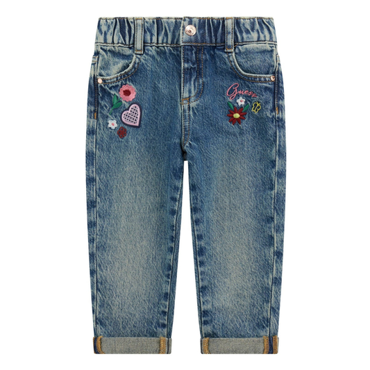 Guess - Girls Blue Jeans with Flowers