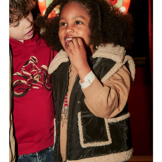 Mayoral - Girls Contrast Sheepskin Gilet