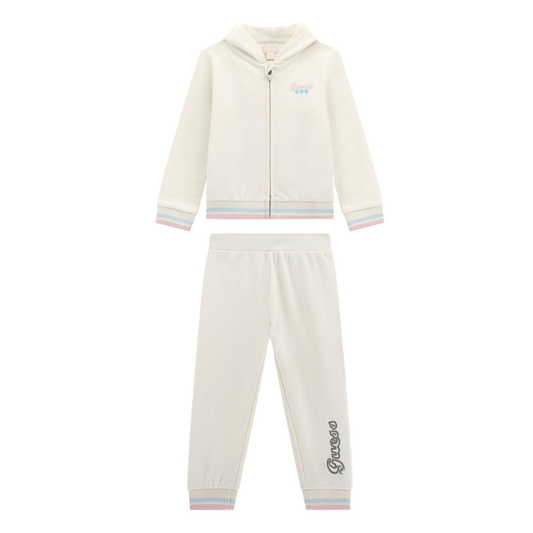 Guess - Ivory Cotton Logo Tracksuit